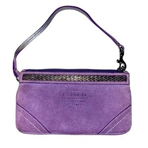 COACH WRISTLET PURPLE LEATHERWARE EST. 1941 SILVER DETAIL ZIPPER